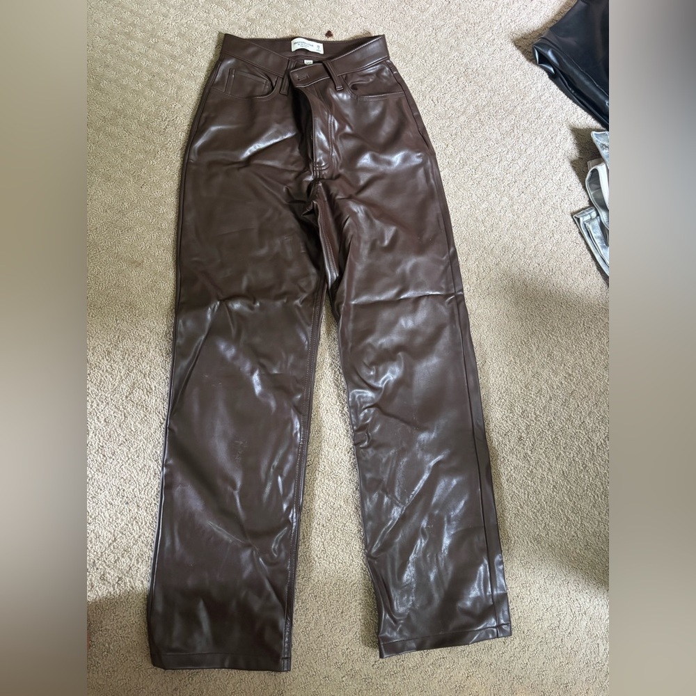 Abercrombie & Fitch Brown Leather Pants